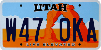 UT license plate W470KA