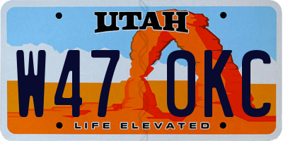 UT license plate W470KC