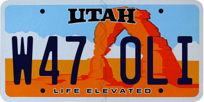 UT license plate W470LI