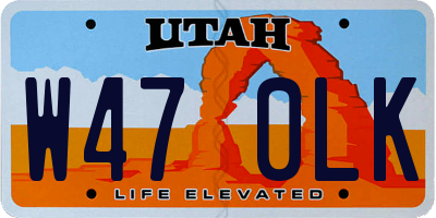 UT license plate W470LK