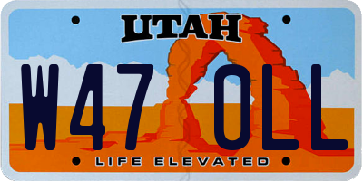 UT license plate W470LL