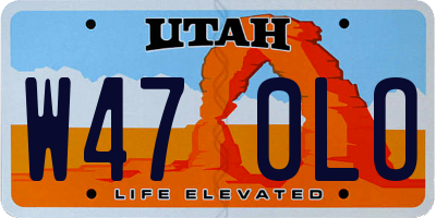 UT license plate W470LO