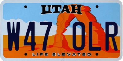 UT license plate W470LR