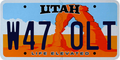 UT license plate W470LT