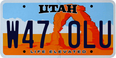 UT license plate W470LU