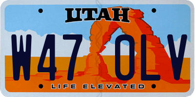 UT license plate W470LV