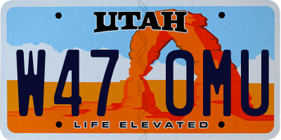 UT license plate W470MU