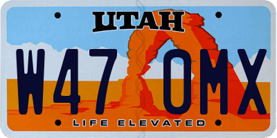 UT license plate W470MX