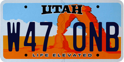 UT license plate W470NB