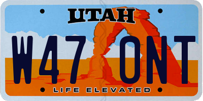 UT license plate W470NT