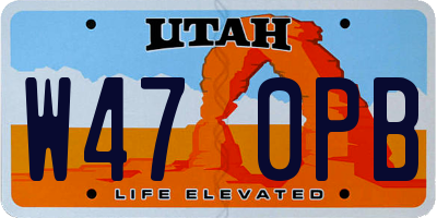 UT license plate W470PB