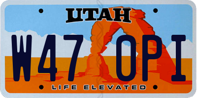 UT license plate W470PI