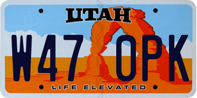UT license plate W470PK