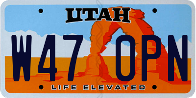 UT license plate W470PN