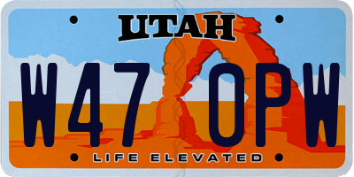 UT license plate W470PW