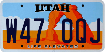 UT license plate W470QJ