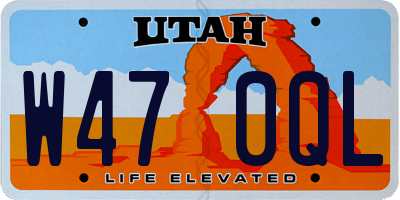 UT license plate W470QL