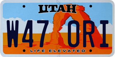 UT license plate W470RI