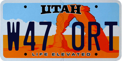UT license plate W470RT