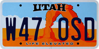 UT license plate W470SD