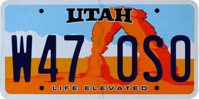 UT license plate W470SO