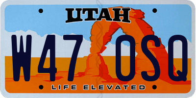 UT license plate W470SQ