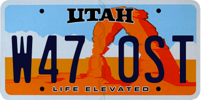 UT license plate W470ST