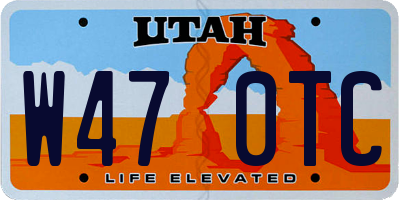 UT license plate W470TC