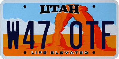 UT license plate W470TF