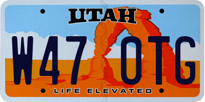 UT license plate W470TG