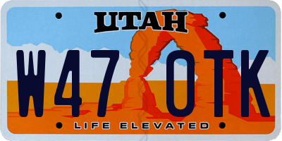 UT license plate W470TK