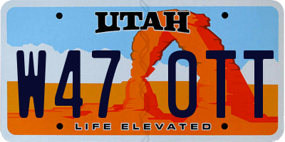 UT license plate W470TT