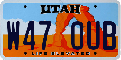 UT license plate W470UB