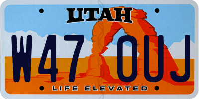 UT license plate W470UJ