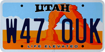 UT license plate W470UK