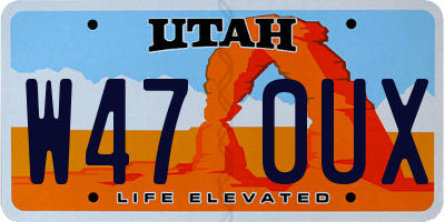 UT license plate W470UX