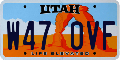 UT license plate W470VF