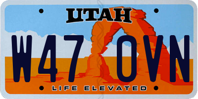 UT license plate W470VN