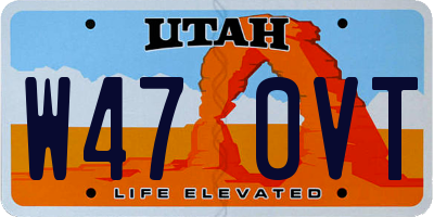 UT license plate W470VT