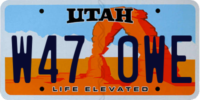 UT license plate W470WE