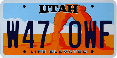 UT license plate W470WF