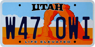 UT license plate W470WI