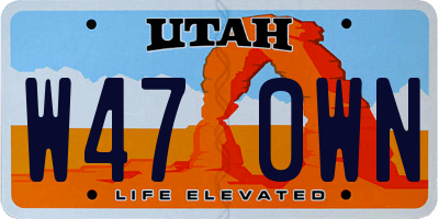 UT license plate W470WN