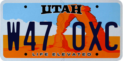 UT license plate W470XC