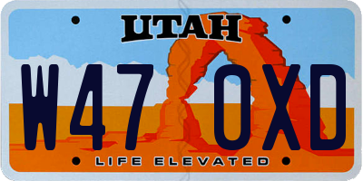 UT license plate W470XD