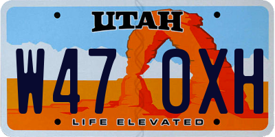 UT license plate W470XH