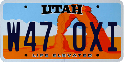 UT license plate W470XI