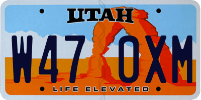 UT license plate W470XM
