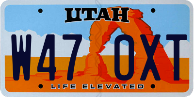 UT license plate W470XT