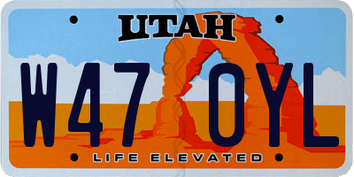 UT license plate W470YL
